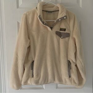 L.L. Bean Cream and Gray Women's Sweater